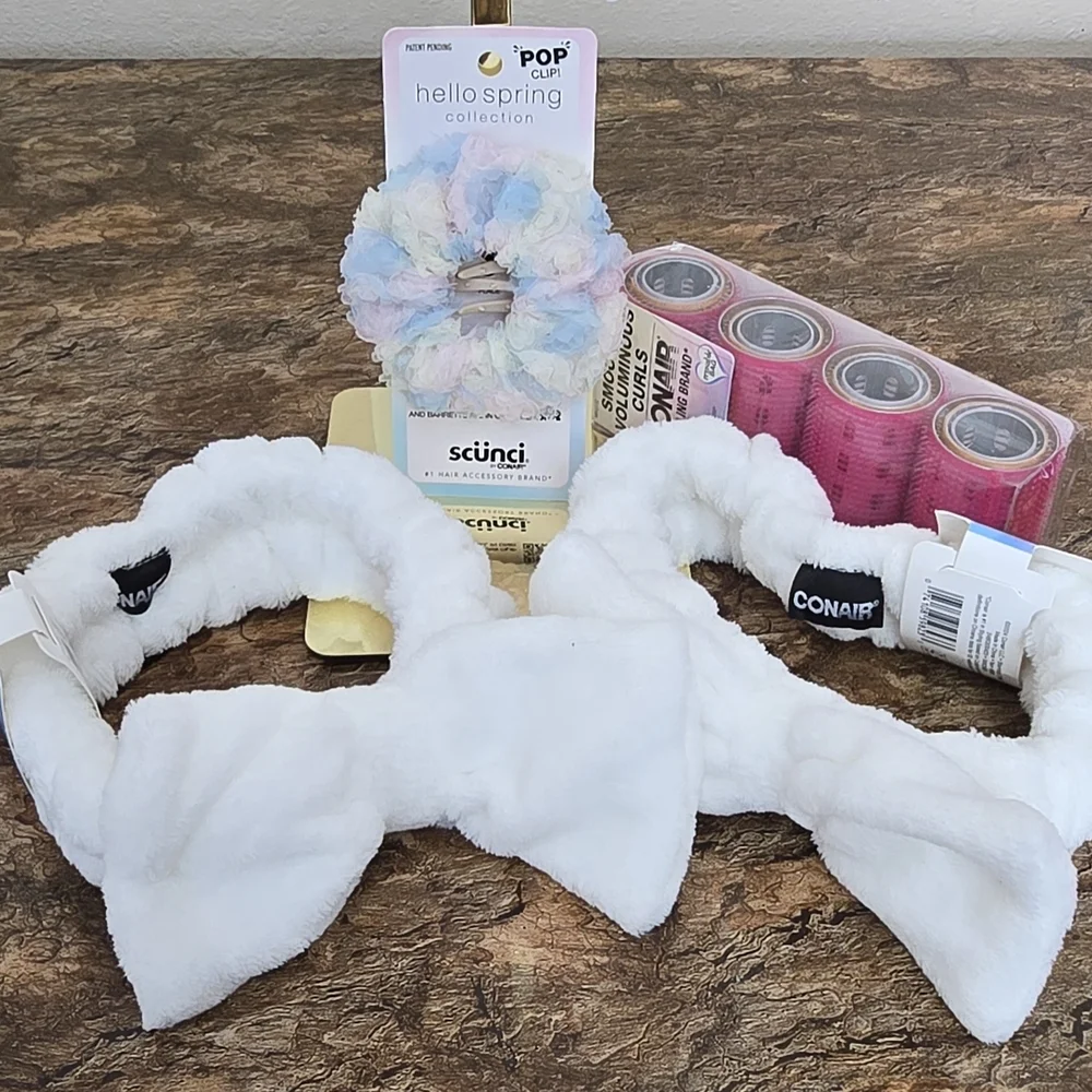 Spa Day Hair Accessory Bundle Set | Conair Headbands Rollers Scunci Scrunchie